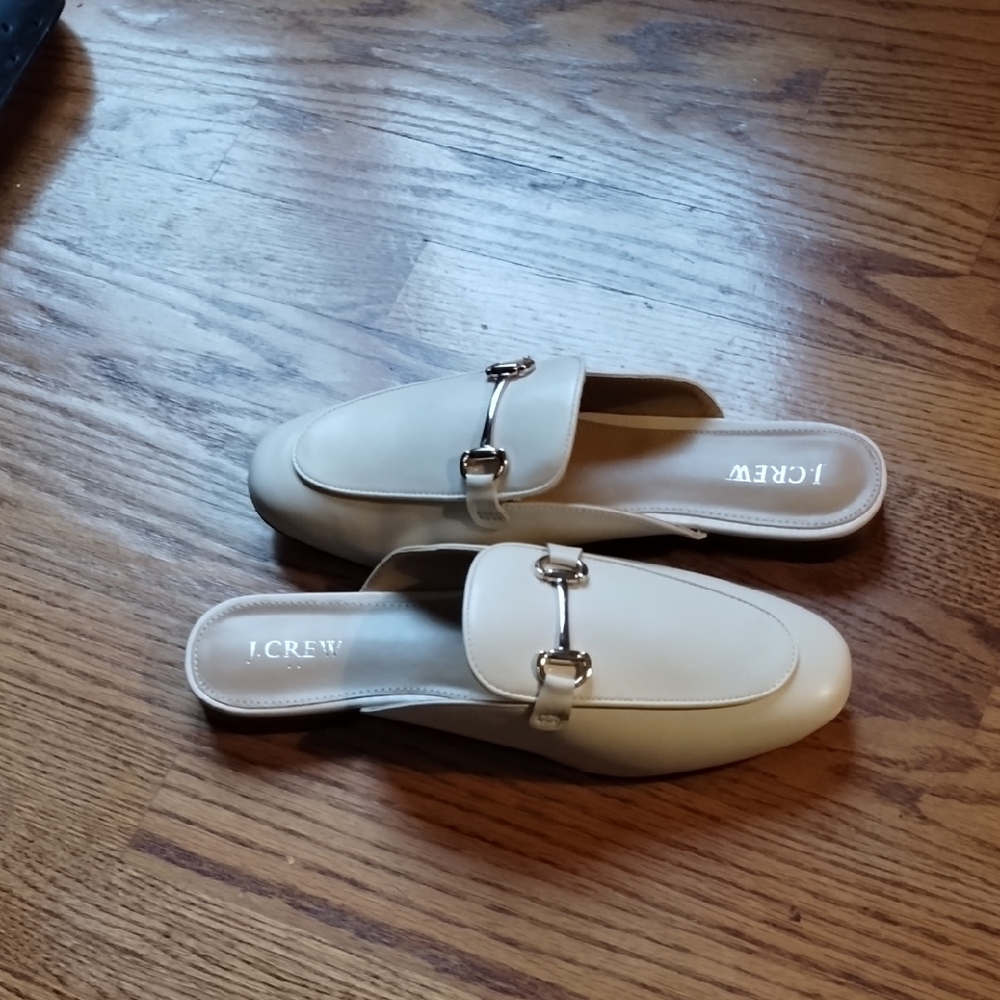 J. Crew Women's Cream Mules with Silver Accents - Picture 10 of 15